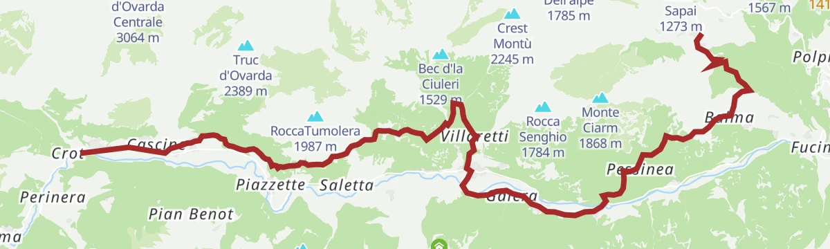Route map: Trek Calcante: Tappa 3 Frazione Tornetti